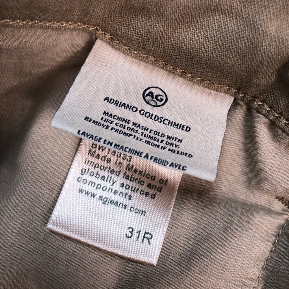Adriano Goldschmied Pants Men's 34x28 Beige Caden Tailored Trouser Tapered 31R - Picture 13 of 16